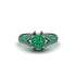 Emerald Floral Cluster Engagement Ring  - Penelope No. 21 image 3