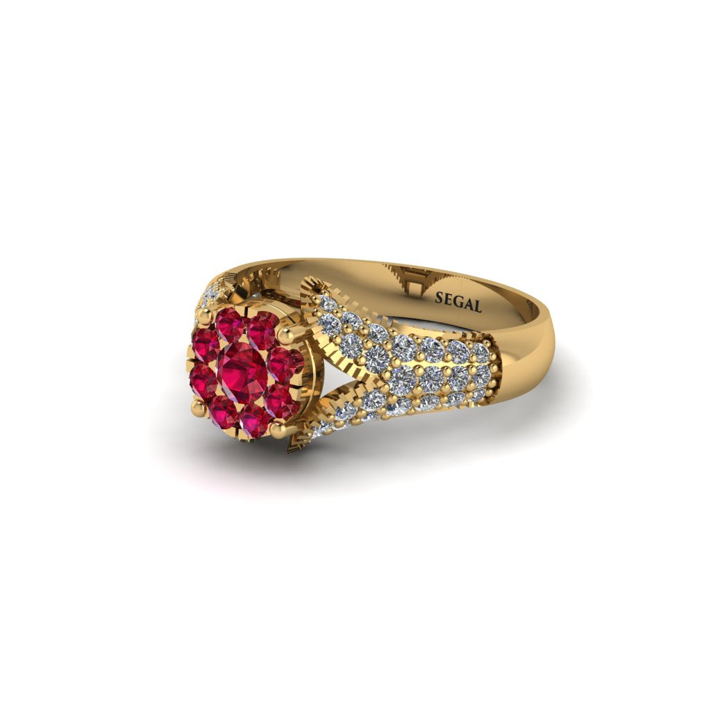 Diamond Floral Cluster Engagement Ring  - Penelope No. 10