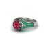 Emerald Floral Cluster Engagement Ring  - Penelope No. 27 image 1