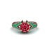 Emerald Floral Cluster Engagement Ring  - Penelope No. 26 image 3