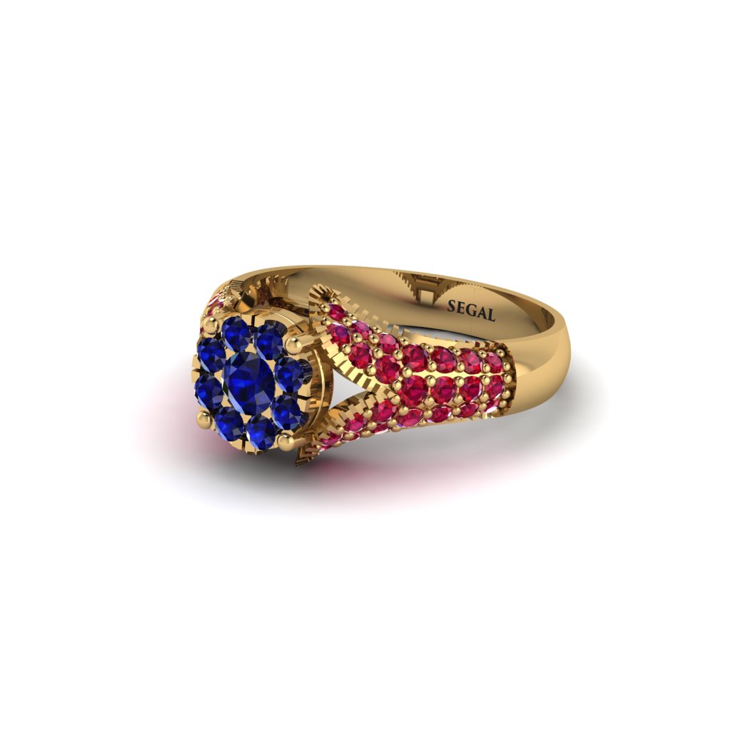Ruby Floral Cluster Engagement Ring  - Penelope No. 58