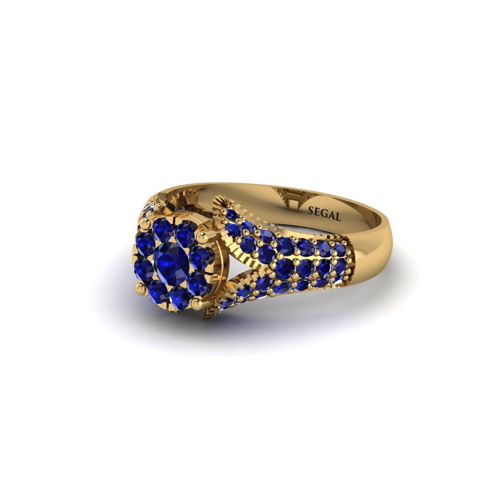 Sapphire Floral Cluster Engagement Ring  - Penelope No. 73