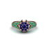 Emerald Floral Cluster Engagement Ring  - Penelope No. 29 image 3