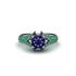 Emerald Floral Cluster Engagement Ring  - Penelope No. 30 image 3