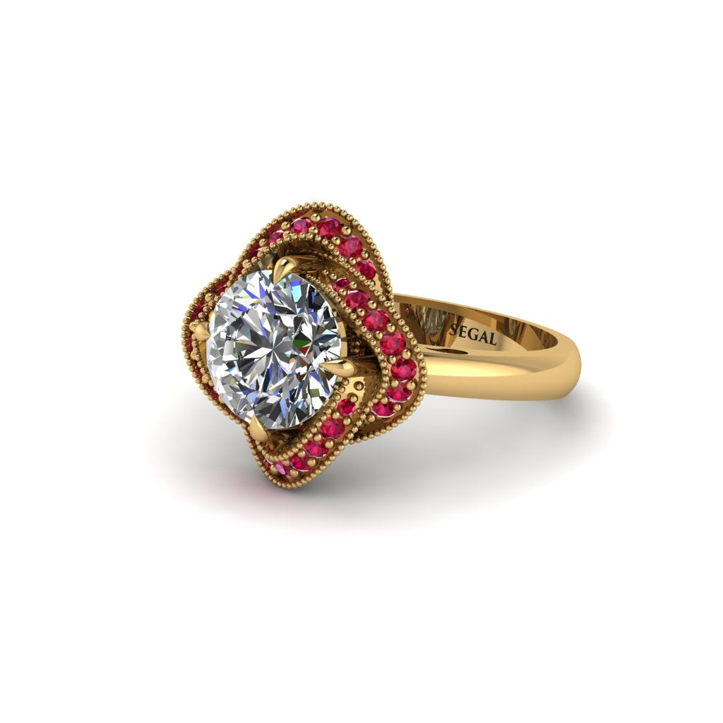 Diamond Floral Infinity Engagement Ring - Brinley No. 46