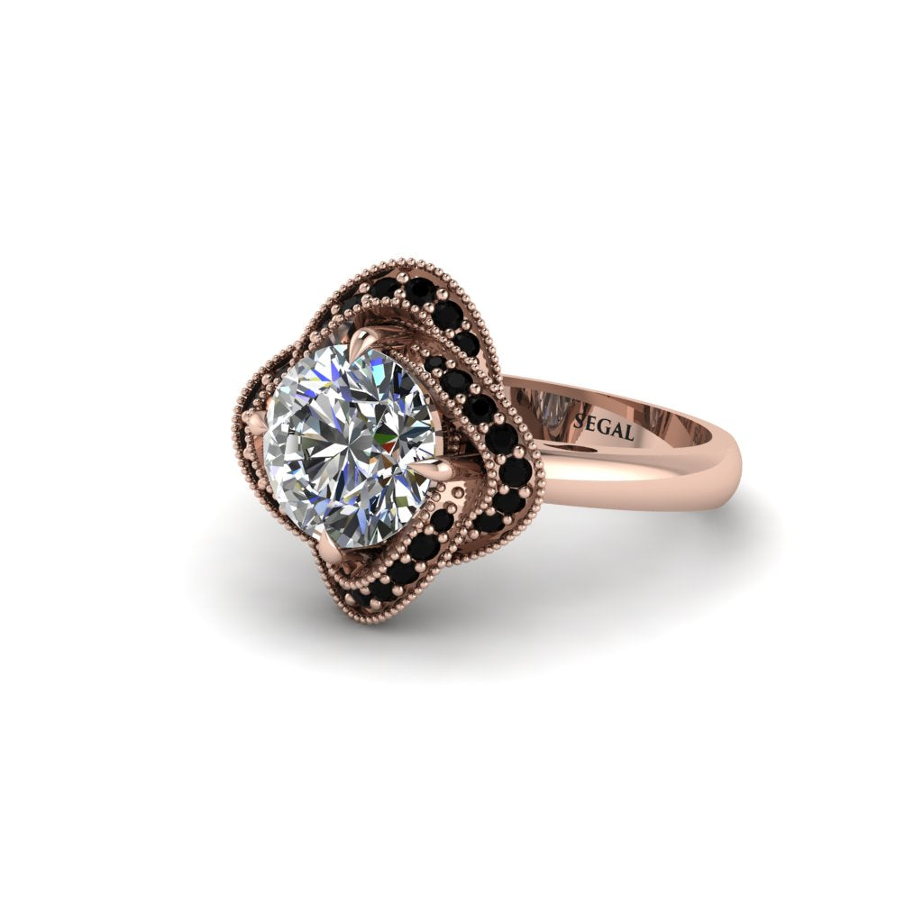 Diamond Floral Infinity Engagement Ring - Brinley No. 32