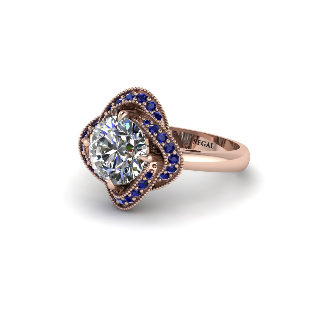 Diamond Floral Infinity Engagement Ring - Brinley No. 62