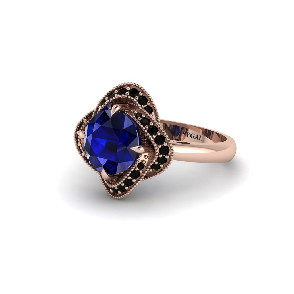 Sapphire Floral Infinity Engagement Ring - Brinley No. 44