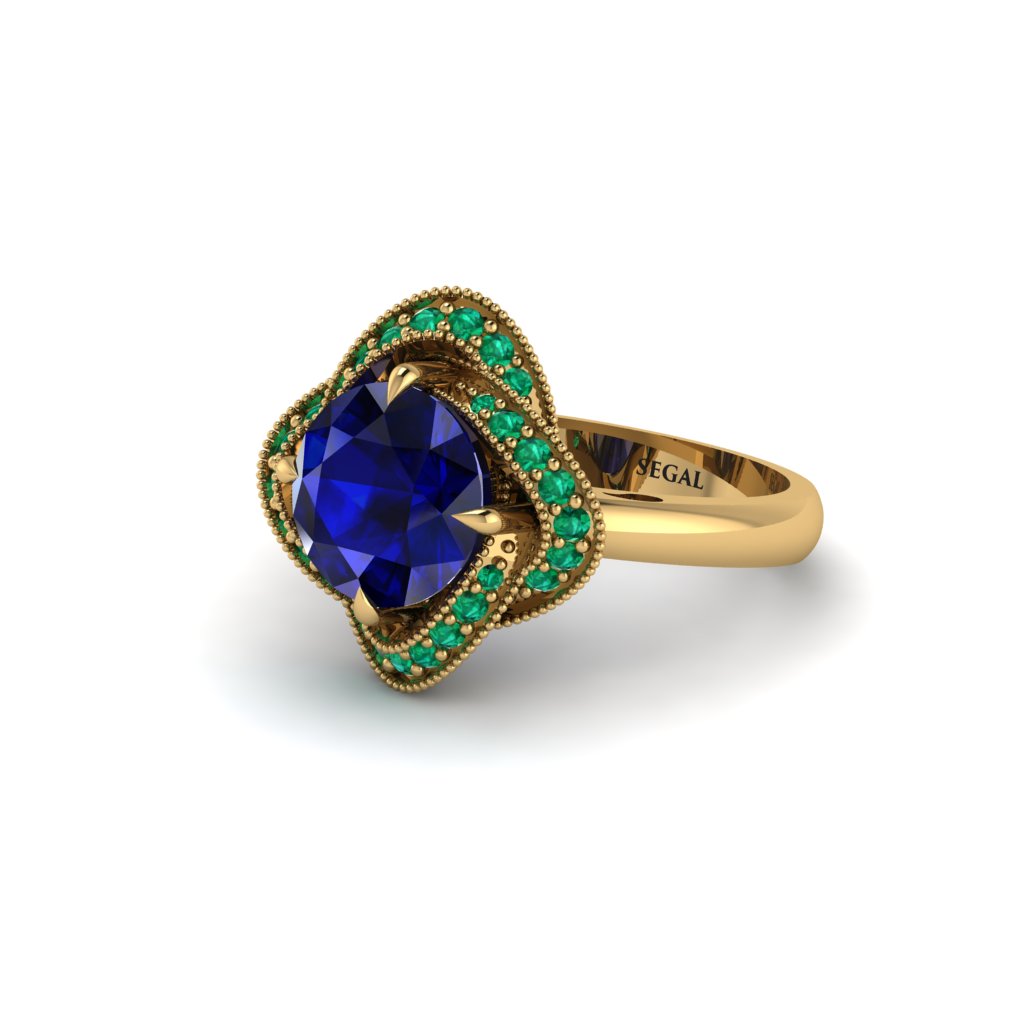 Sapphire Floral Infinity Engagement Ring - Brinley No. 28