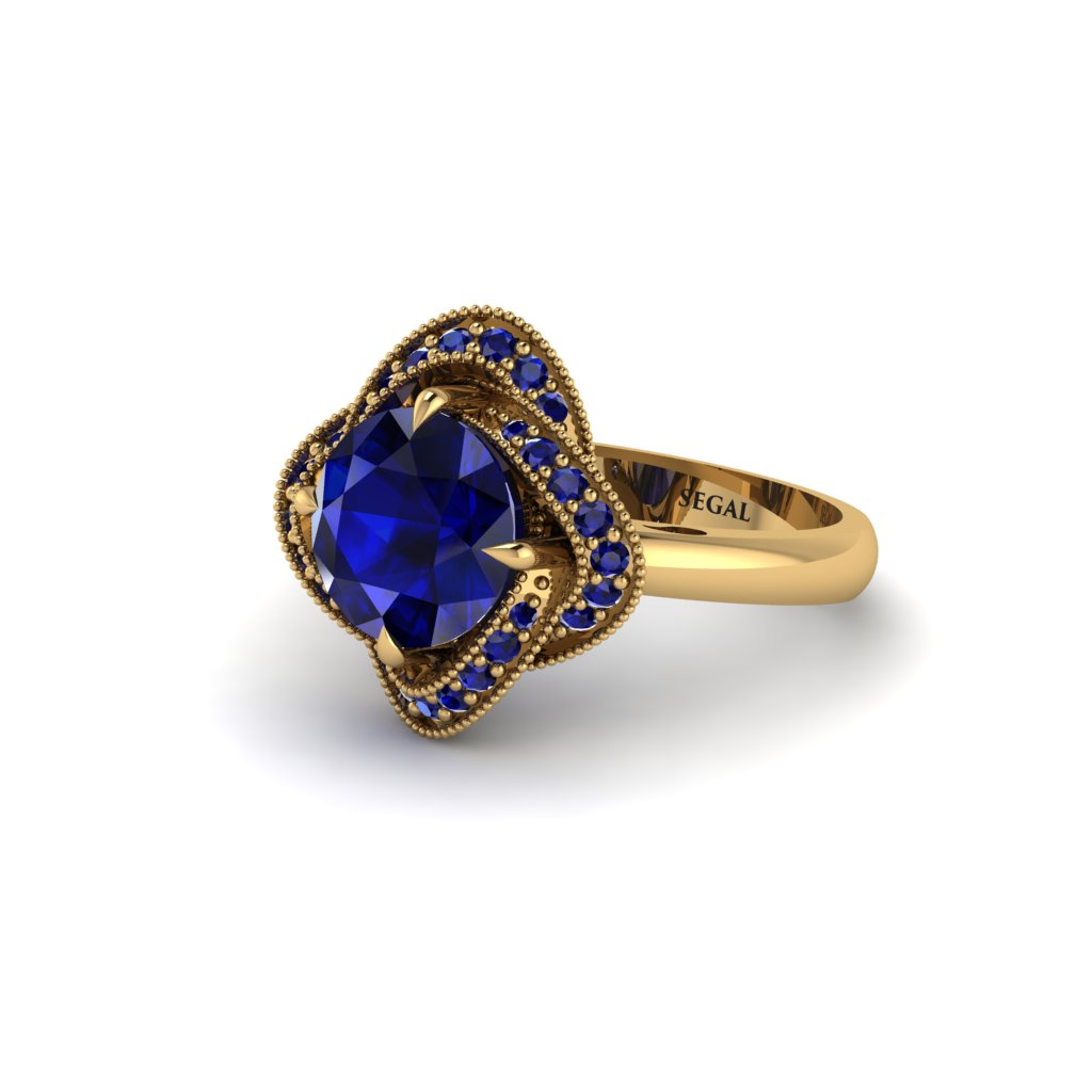 Sapphire Floral Infinity Engagement Ring - Brinley No. 73