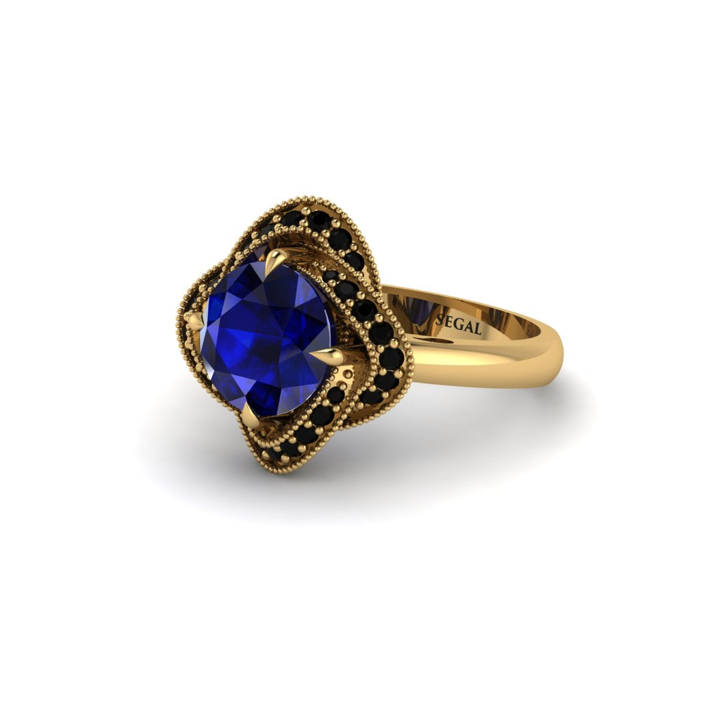 Sapphire Floral Infinity Engagement Ring - Brinley No. 43