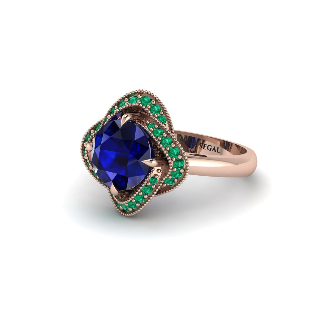Sapphire Floral Infinity Engagement Ring - Brinley No. 29