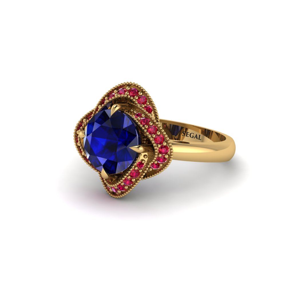 Sapphire Floral Infinity Engagement Ring - Brinley No. 58