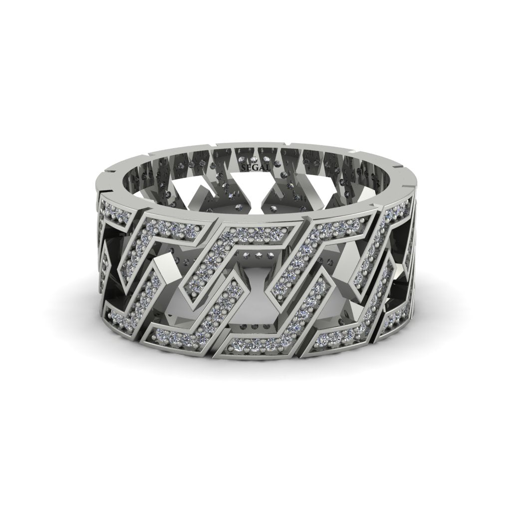 Diamond Geometric Elegance Gold Wedding Ring - Darby No. 3
