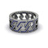 Sapphire Geometric Elegance Gold Wedding Ring - Darby No. 15 image 3