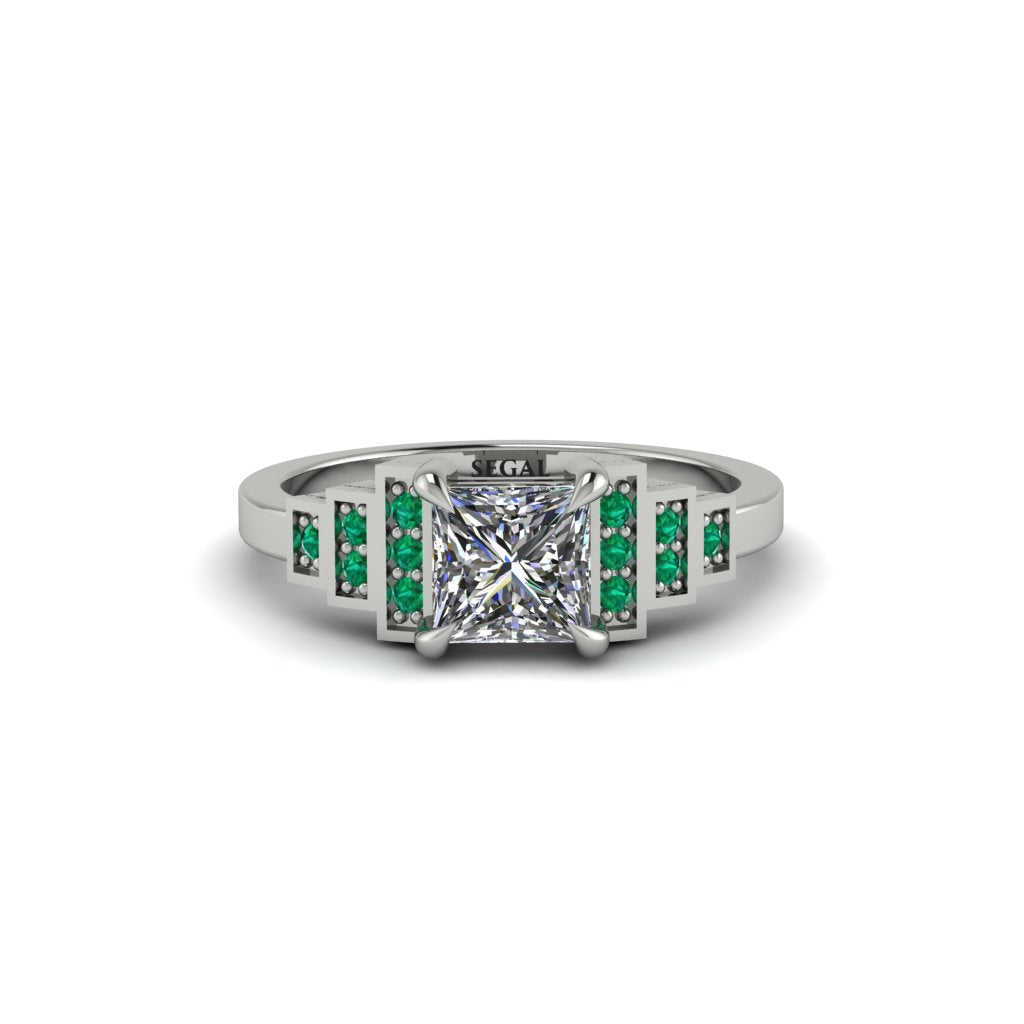Diamond Geometric Princess Cut Engagement Ring - Thea No. 18