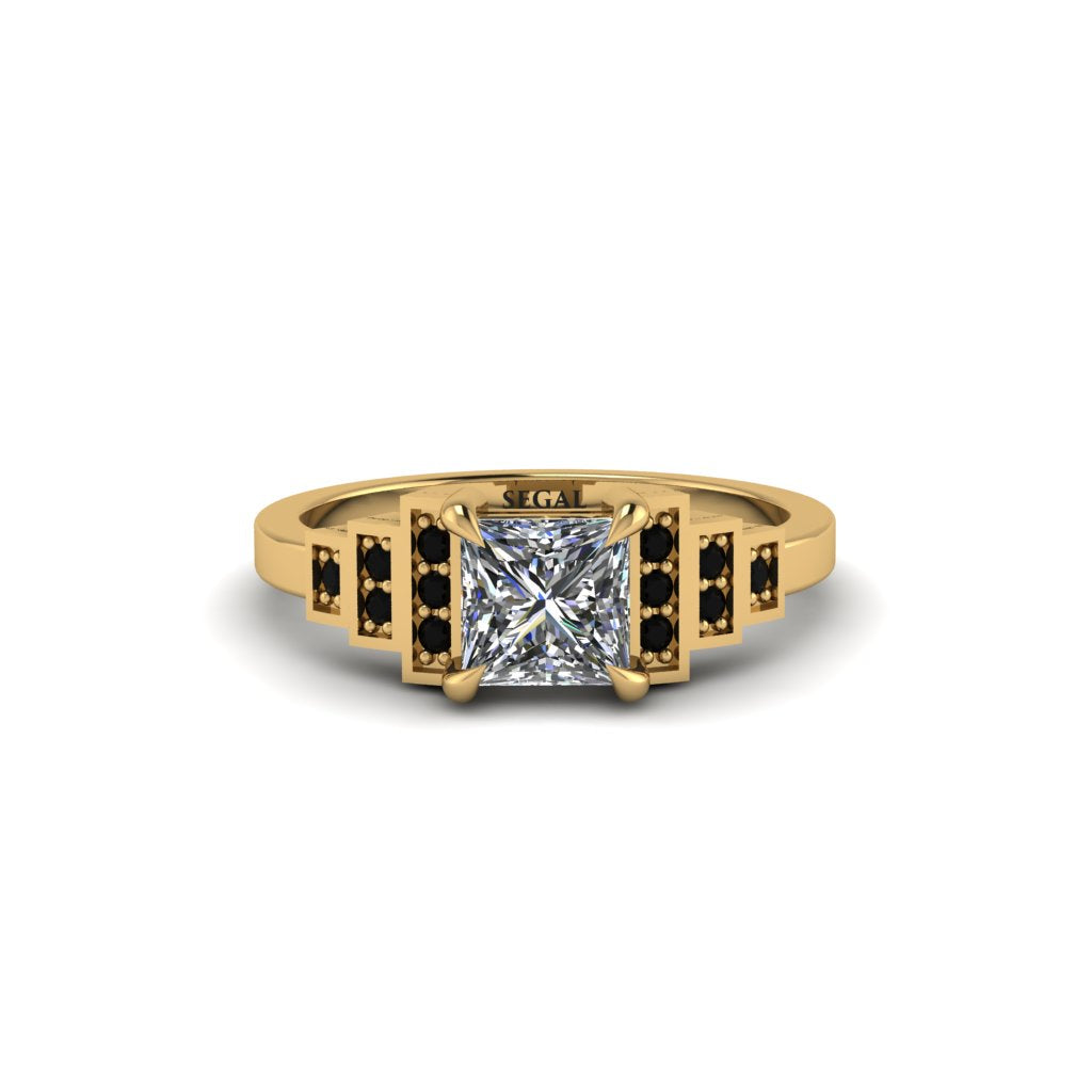 Diamond Geometric Princess Cut Engagement Ring - Thea No. 31