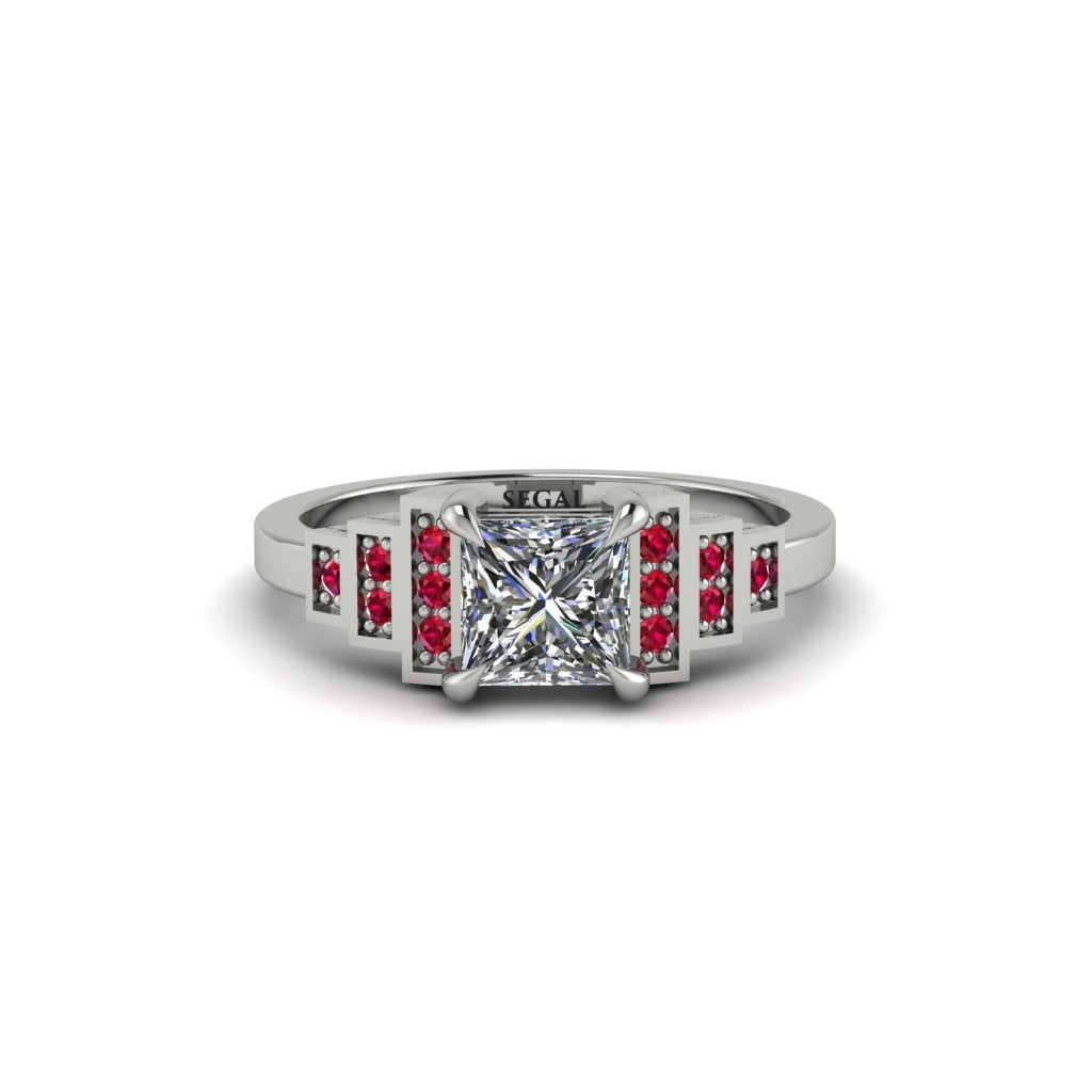 Diamond Geometric Princess Cut Engagement Ring - Thea No. 48