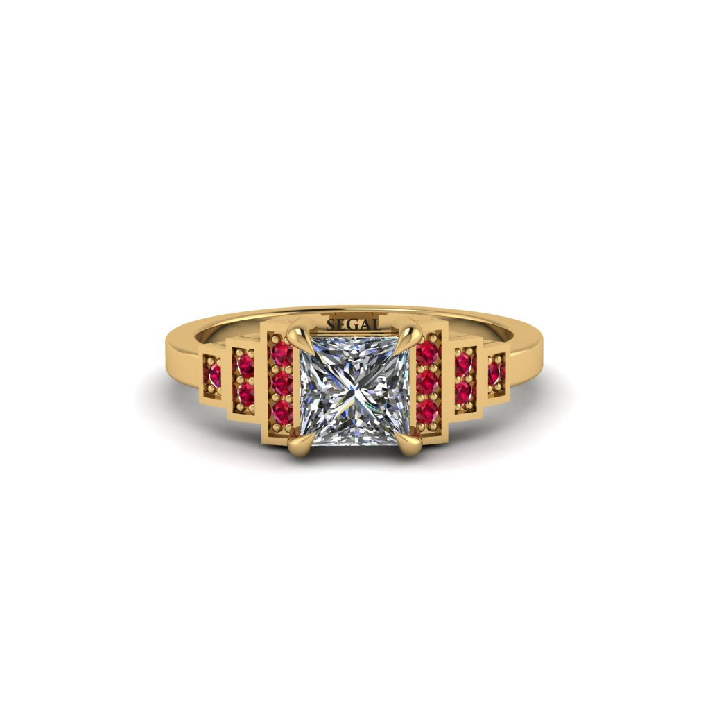 Diamond Geometric Princess Cut Engagement Ring - Thea No. 46