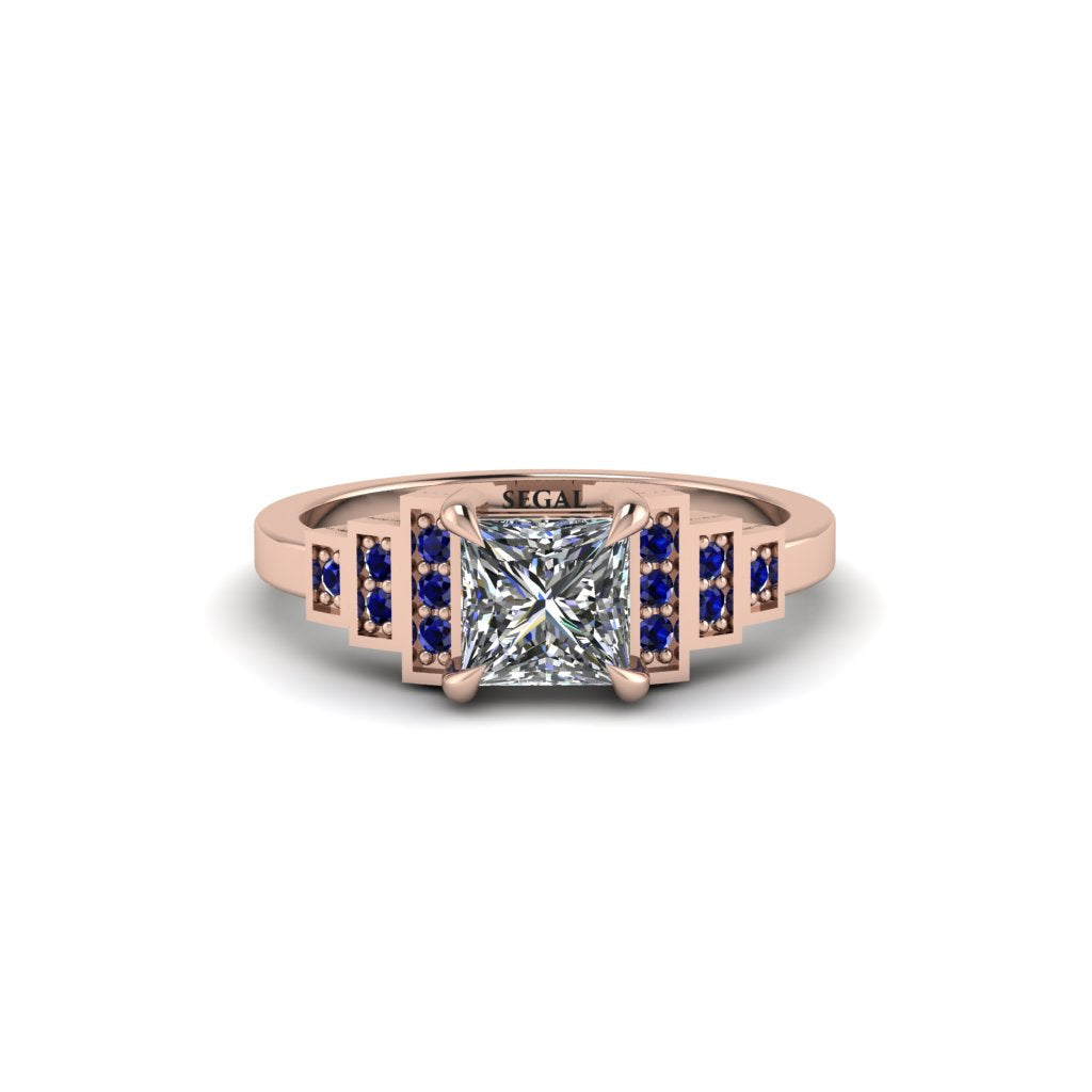 Diamond Geometric Princess Cut Engagement Ring - Thea No. 62