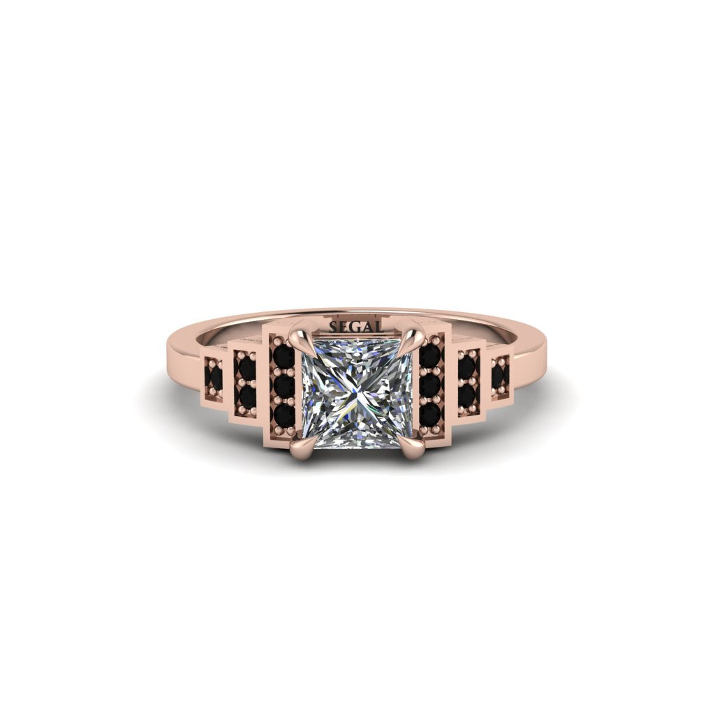 Diamond Geometric Princess Cut Engagement Ring - Thea No. 32