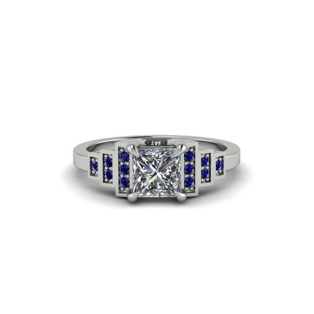 Diamond Geometric Princess Cut Engagement Ring - Thea No. 63