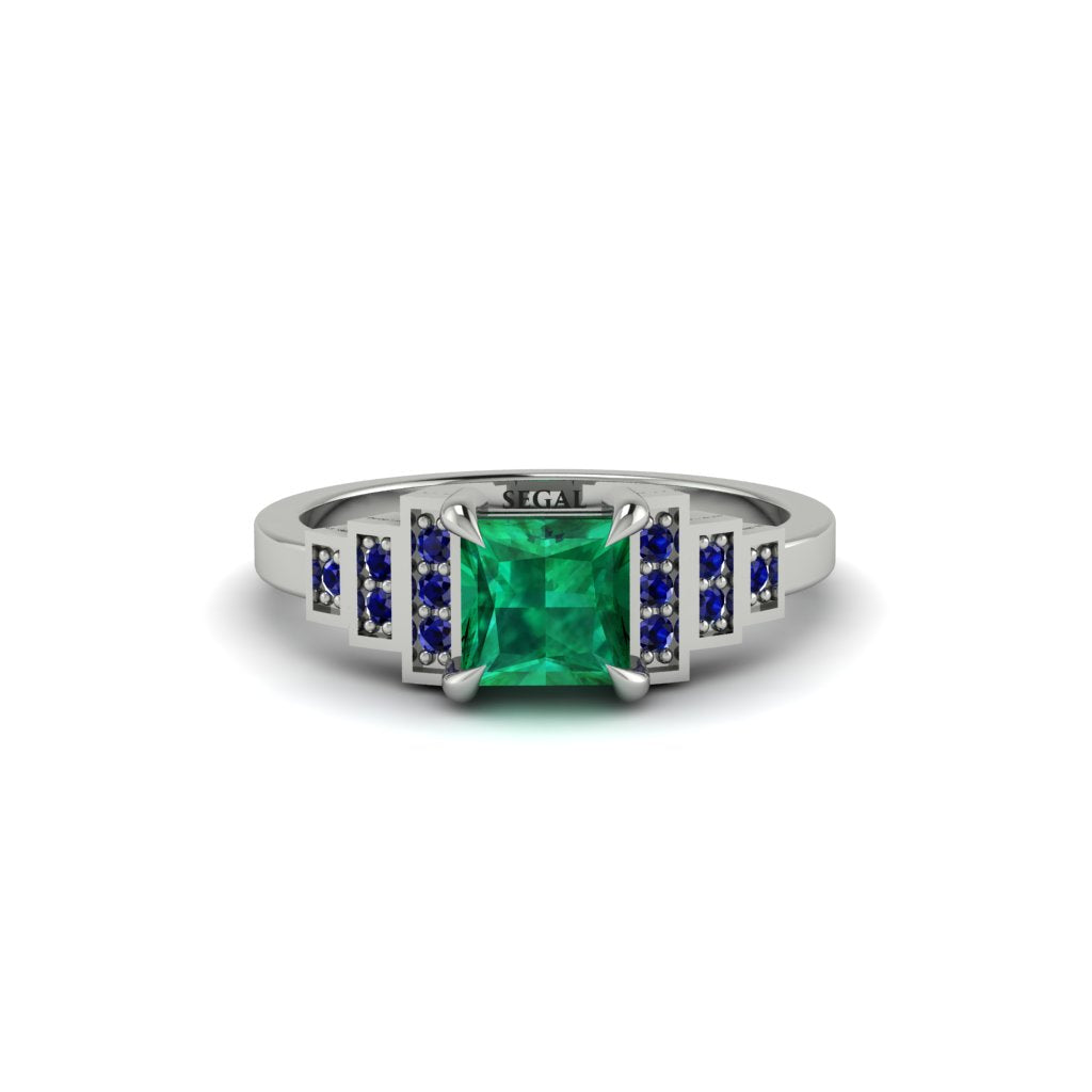 Emerald Geometric Princess Cut Engagement Ring - Thea No. 66