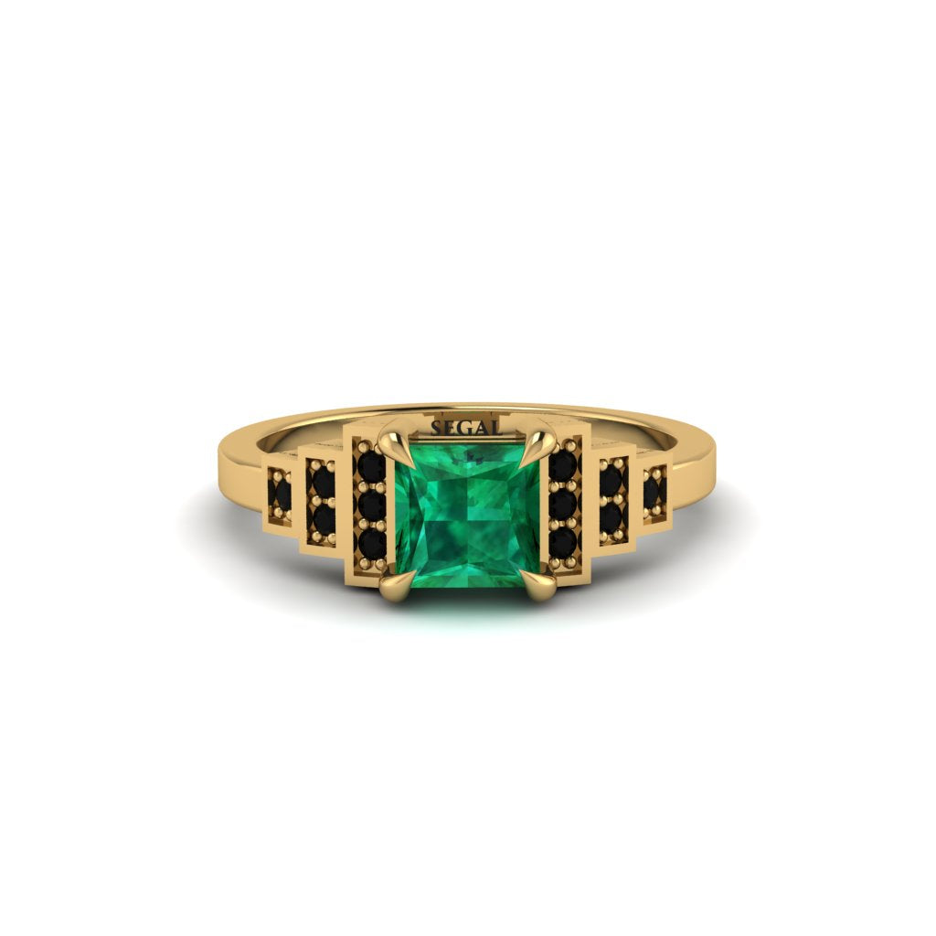 Emerald Geometric Princess Cut Engagement Ring - Thea No. 34