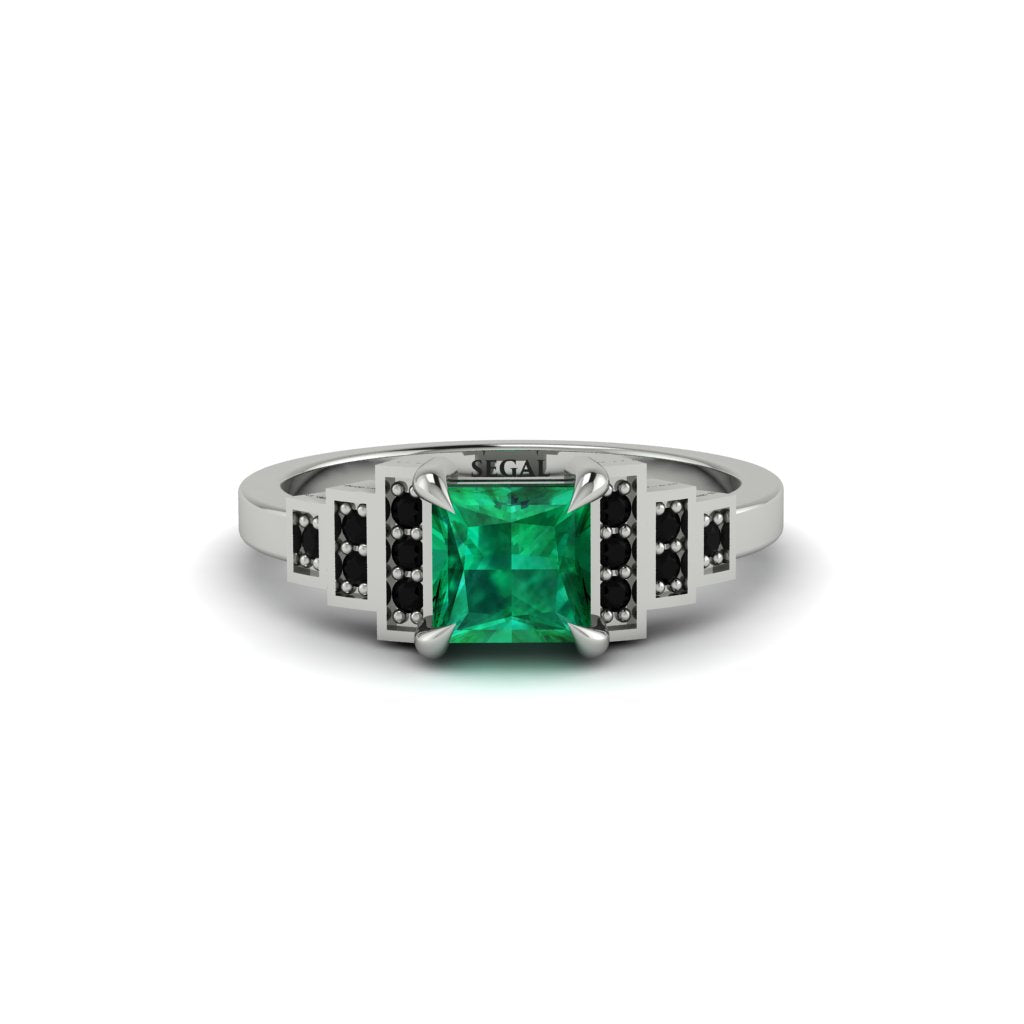 Emerald Geometric Princess Cut Engagement Ring - Thea No. 36