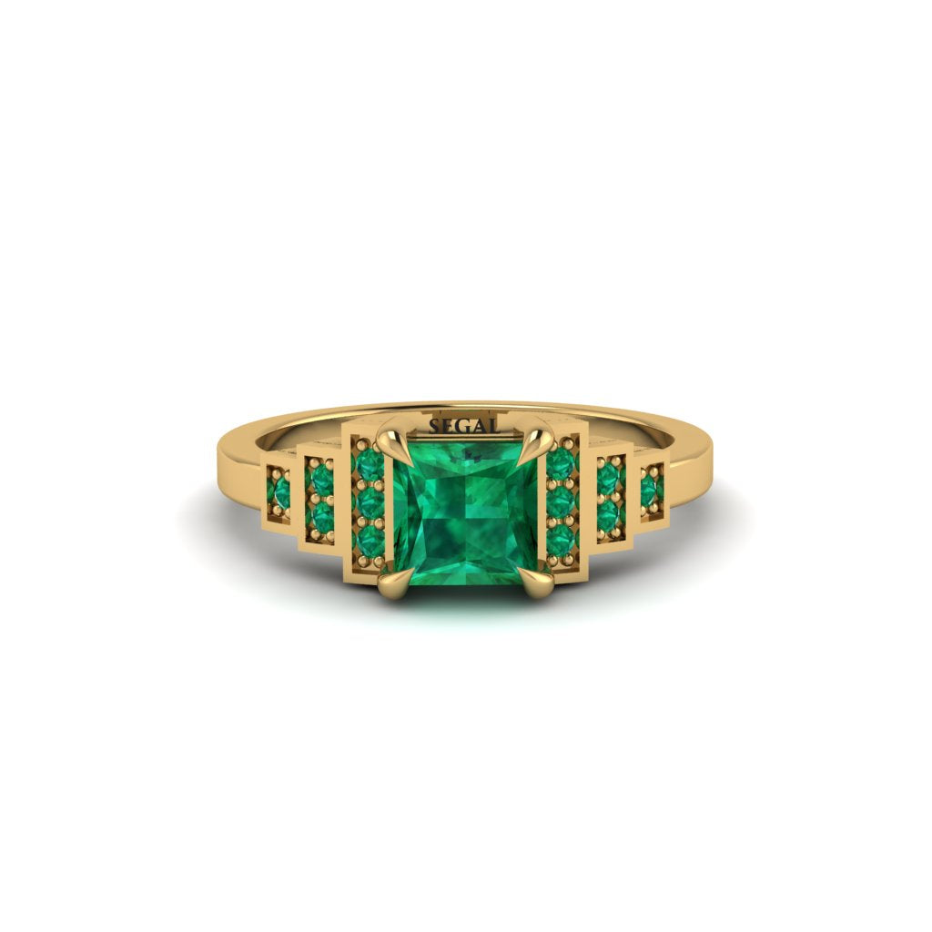 Emerald Geometric Princess Cut Engagement Ring - Thea No. 19