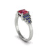 Ruby Geometric Princess Cut Engagement Ring - Thea No. 72 image 2