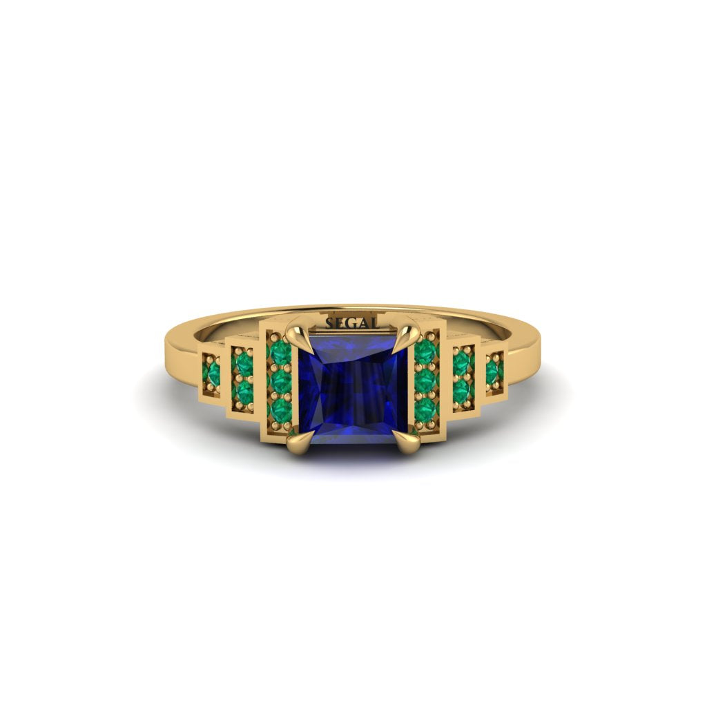 Sapphire Geometric Princess Cut Engagement Ring - Thea No. 28