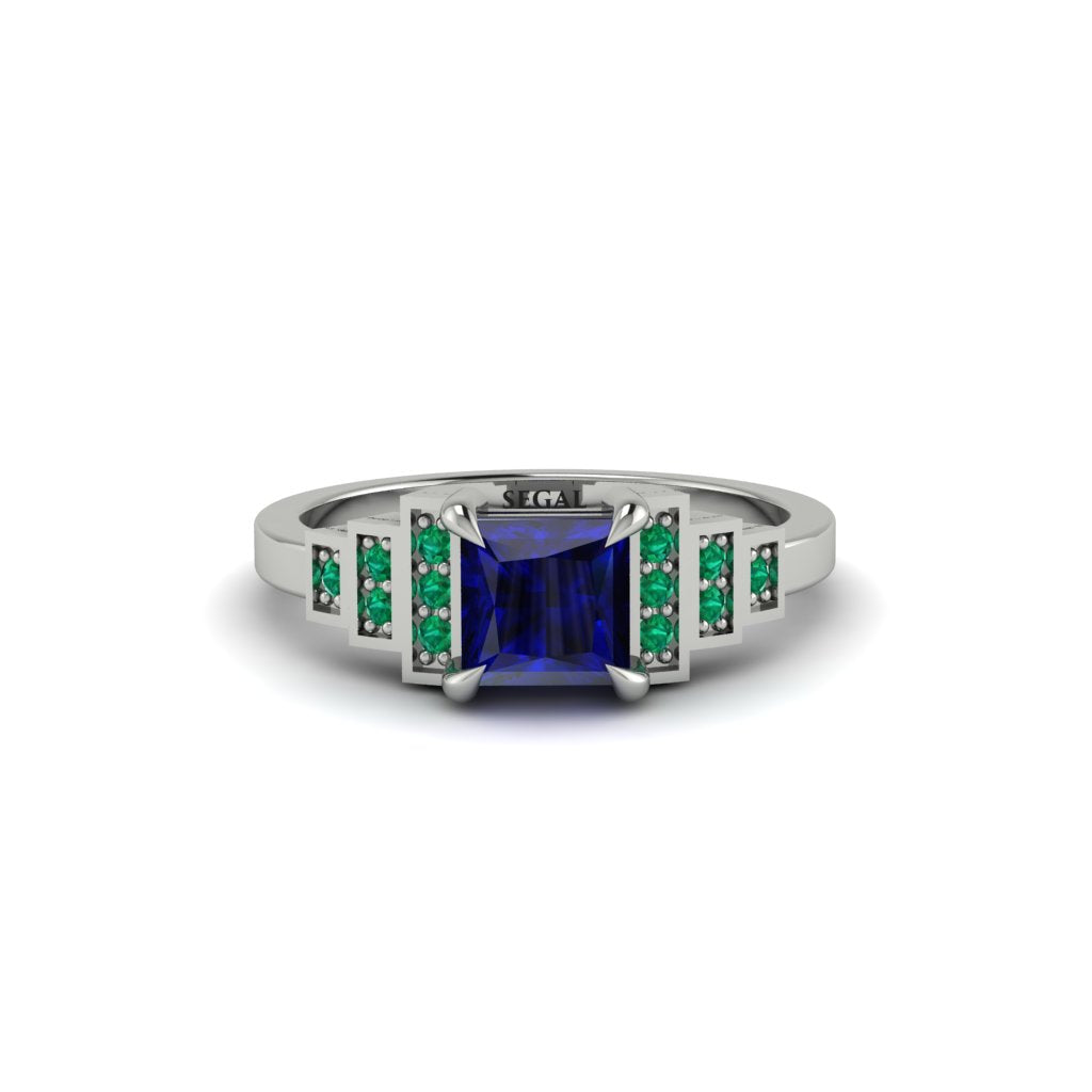 Sapphire Geometric Princess Cut Engagement Ring - Thea No. 30