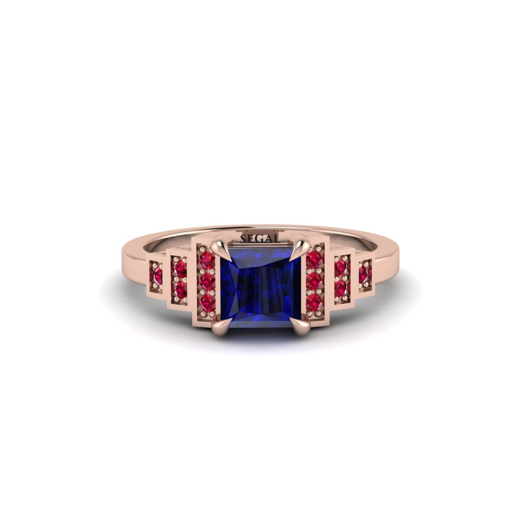 Sapphire Geometric Princess Cut Engagement Ring - Thea No. 59