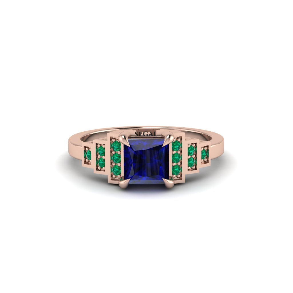 Sapphire Geometric Princess Cut Engagement Ring - Thea No. 29