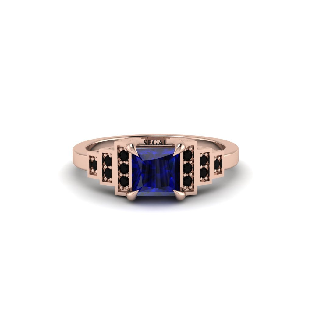 Sapphire Geometric Princess Cut Engagement Ring - Thea No. 44