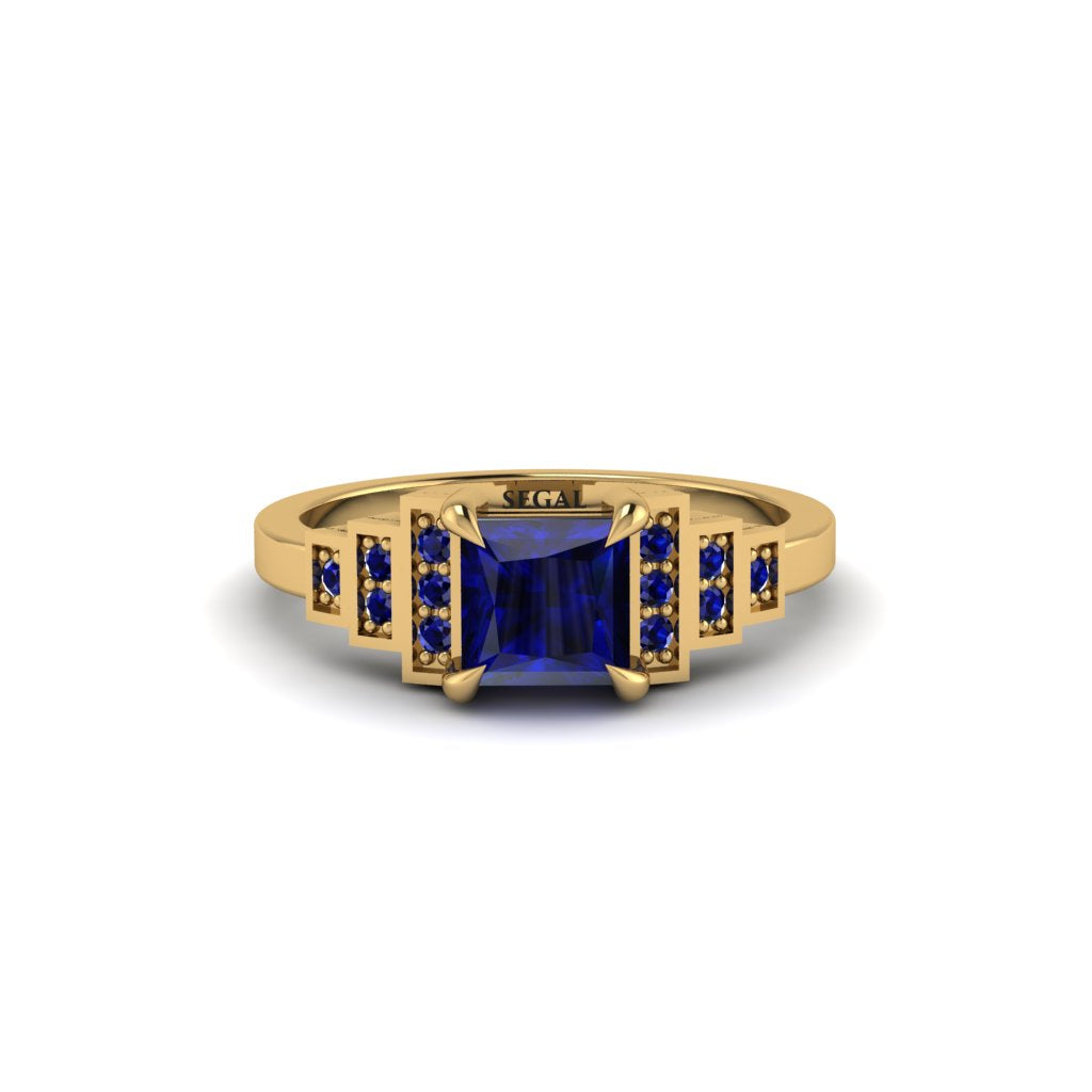 Sapphire Geometric Princess Cut Engagement Ring - Thea No. 73