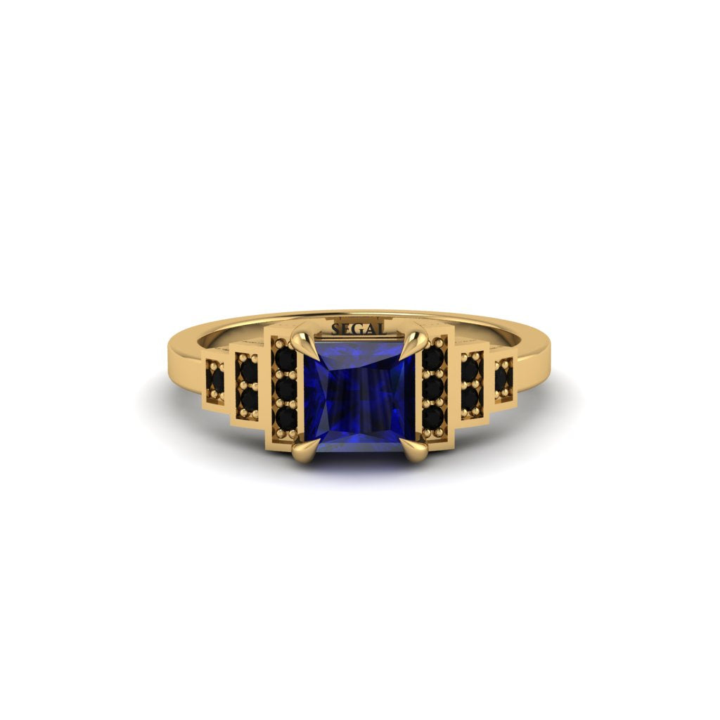 Sapphire Geometric Princess Cut Engagement Ring - Thea No. 43