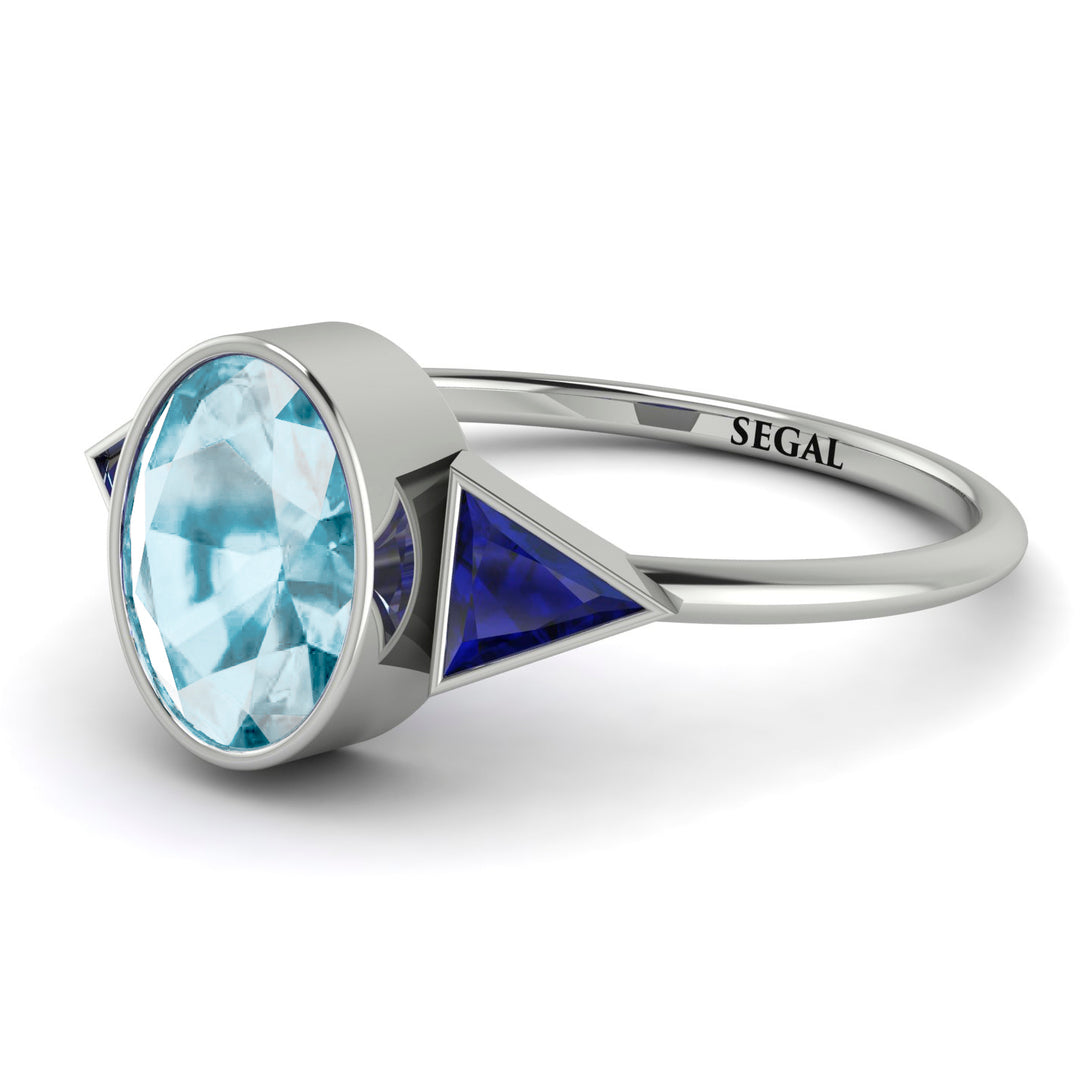 Geometrical Bezel Aquamarine Ring - Trinity No. 415