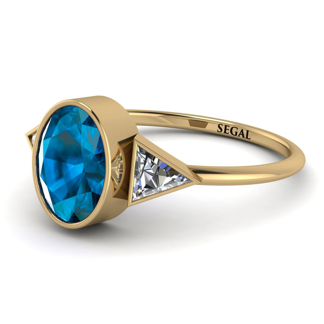 Geometrical Bezel Blue Topaz Ring - Trinity No. 501