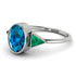Geometrical Bezel Blue Topaz Ring - Trinity No. 506 image 1