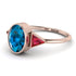 Geometrical Bezel Blue Topaz Ring - Trinity No. 511 image 1