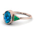 Geometrical Bezel Blue Topaz Ring - Trinity No. 505 image 1