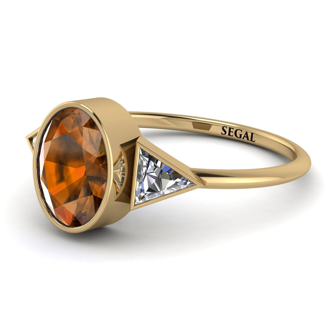 Geometrical Bezel Brown Diamond Ring - Trinity No. 1101