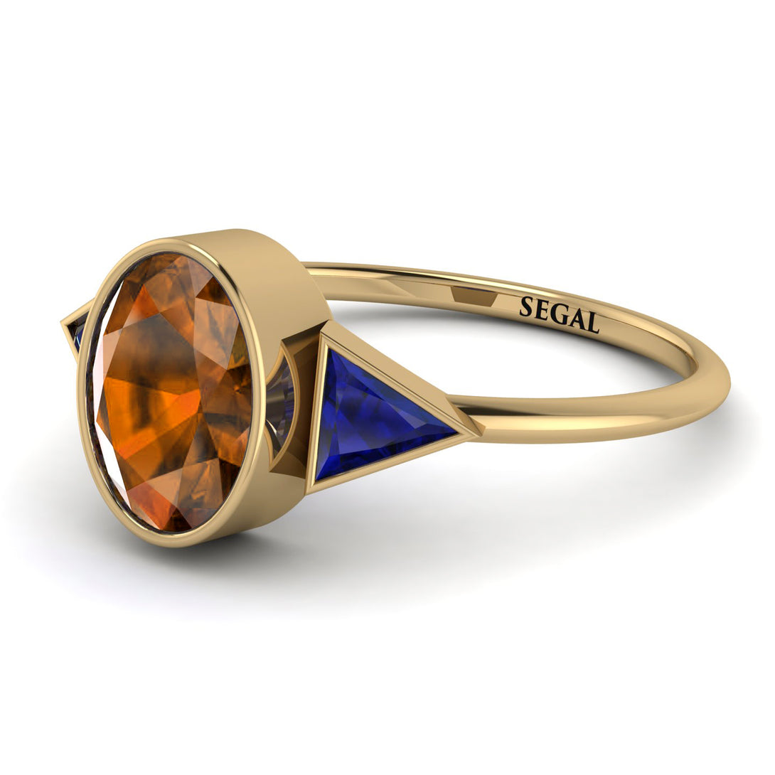 Geometrical Bezel Brown Diamond Ring - Trinity No. 1113
