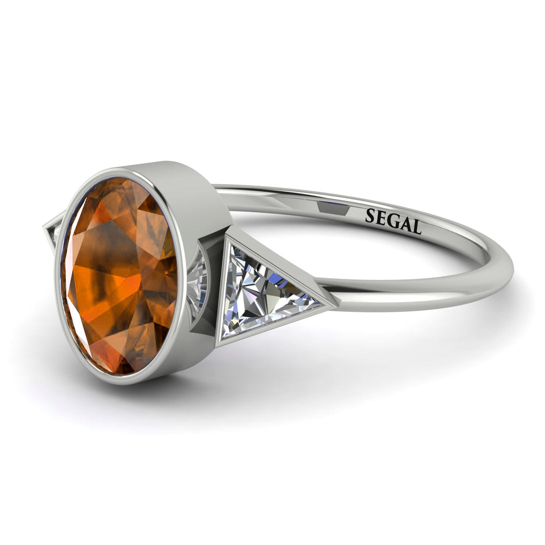 Geometrical Bezel Brown Diamond Ring - Trinity No. 1103