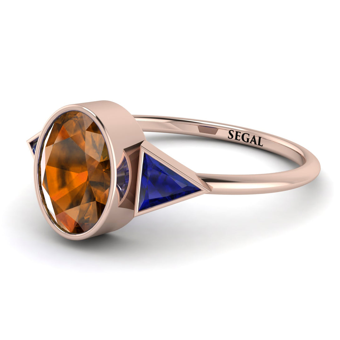 Geometrical Bezel Brown Diamond Ring - Trinity No. 1114