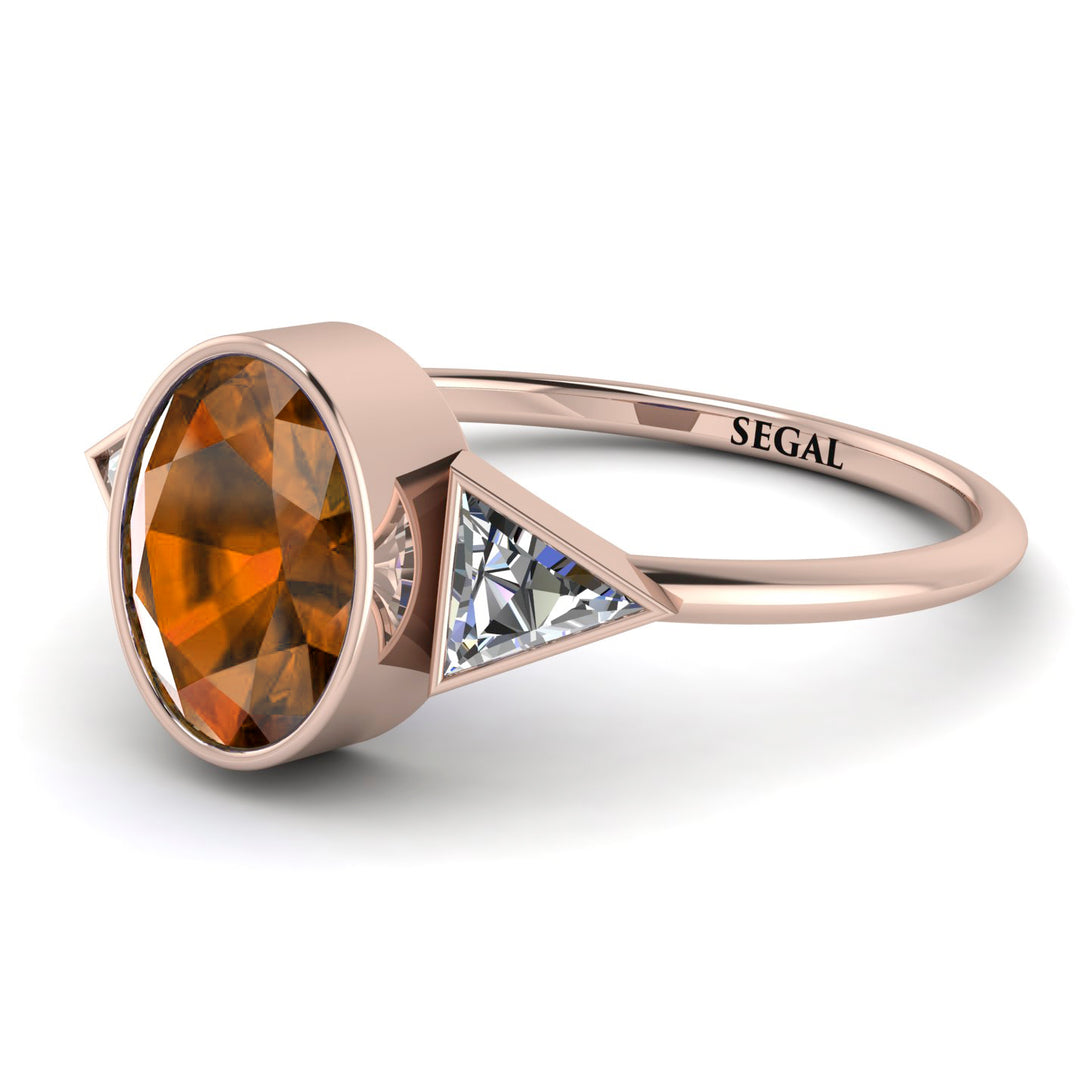 Geometrical Bezel Brown Diamond Ring - Trinity No. 1102