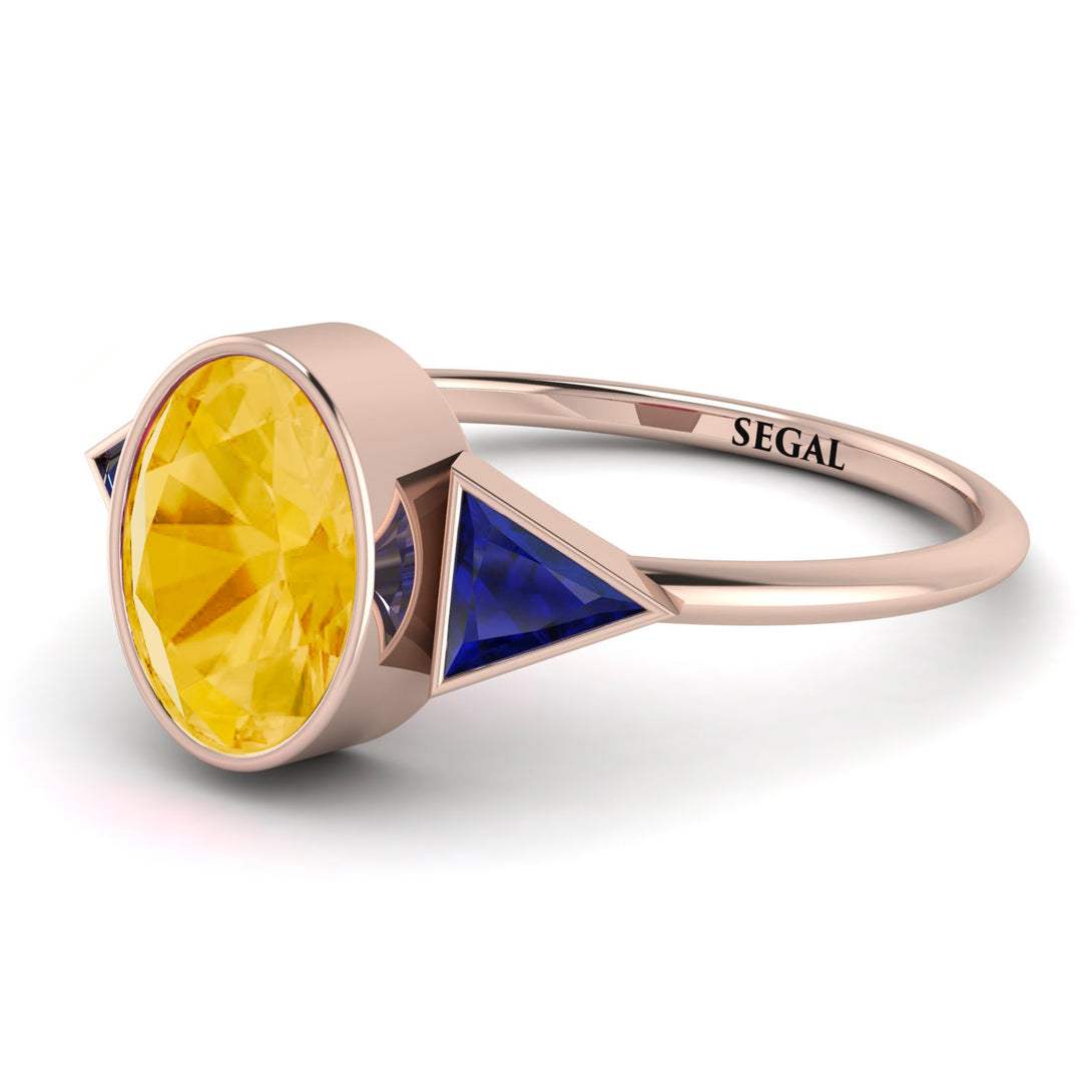 Geometrical Bezel Citrine Ring - Trinity No. 614