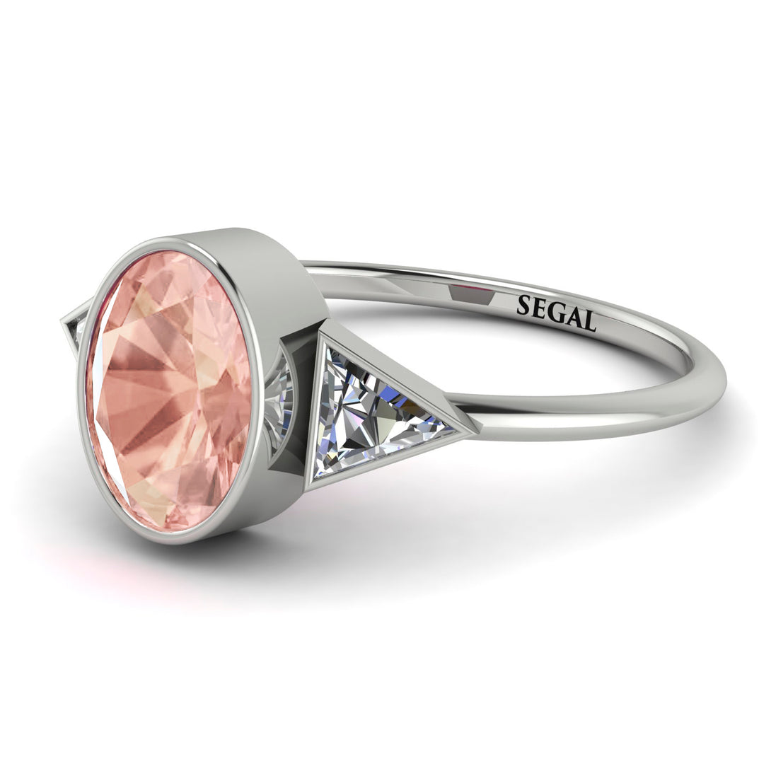 Geometrical Bezel Morganite Ring - Trinity No. 903